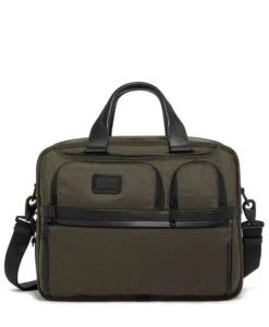 Tumi ALPHA Expandable Organizer Laptop Brief OLIVE NIGHT