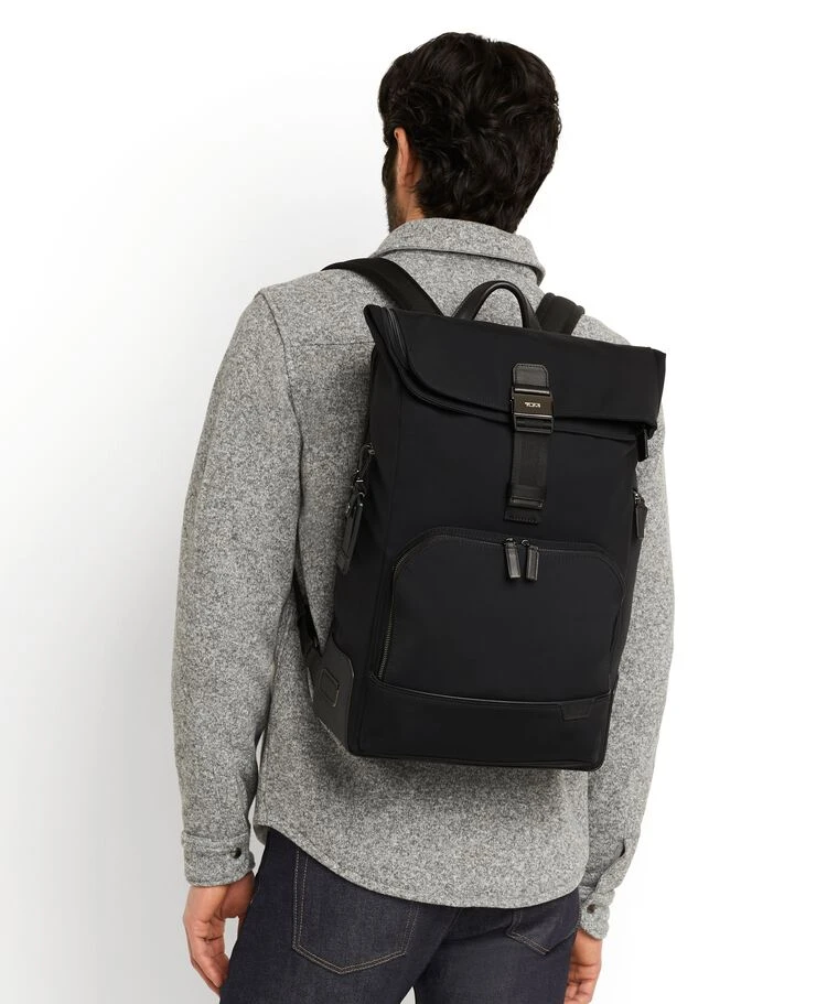 Tumi HARRISON Osborn Roll Top Backpack BLACK - Image 7