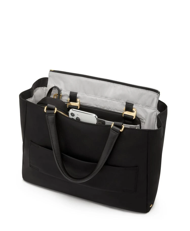 Tumi VOYAGEUR Valetta Medium Tote BLACK/GOLD - Image 4